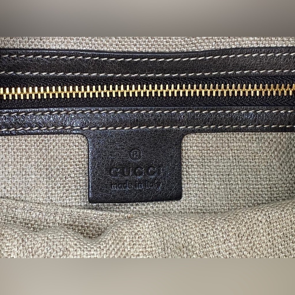 Gucci Brown & Black Python-Effect Hobo Shoulder Bag with Tassel Accent - Picture 4 of 10